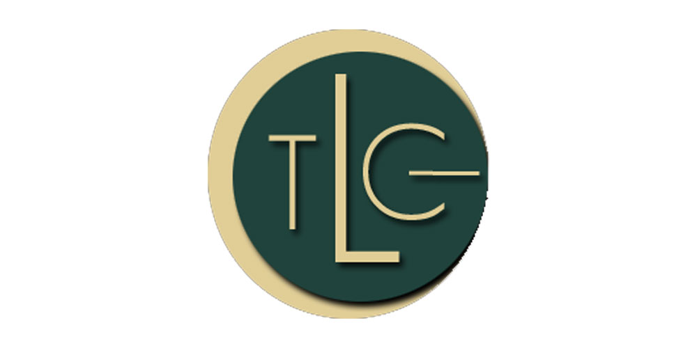 Logo with the letters "TLC" on a dark green circle with a gold outline.